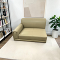 Beige Leather Right Arm Sofa Piece