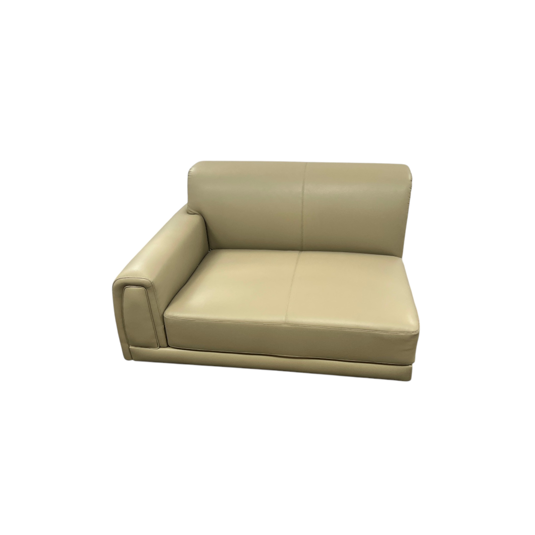 Beige Leather Right Arm Sofa Piece