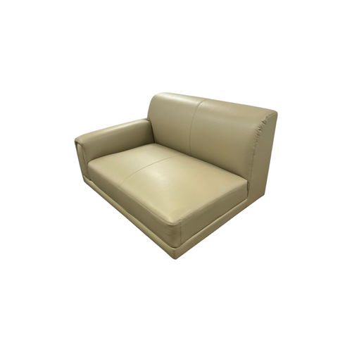 Beige Leather Right Arm Sofa Piece, image 3