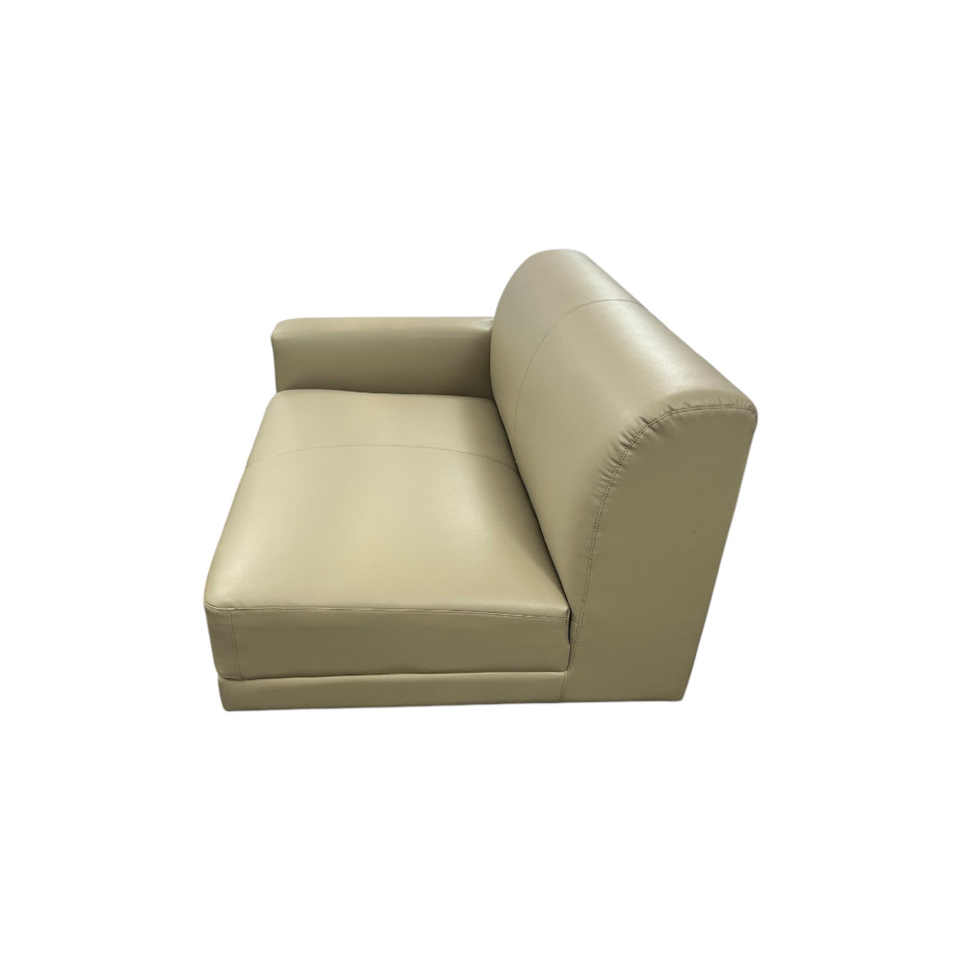 Beige Leather Right Arm Sofa Piece