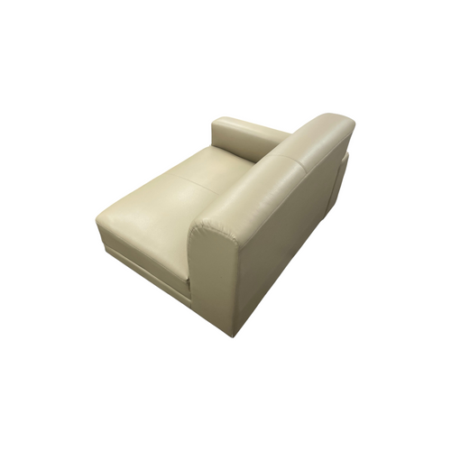 Beige Leather Right Arm Sofa Piece, image 5