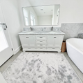 Ariel Bath Cambridge Double Bathroom Vanity with Carrara Marble Top