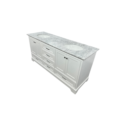 Ariel Bath Cambridge Double Bathroom Vanity with Carrara Marble Top, image 4