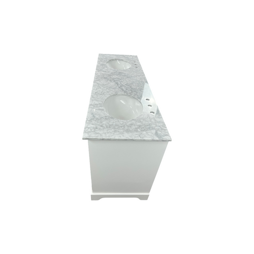 Ariel Bath Cambridge Double Bathroom Vanity with Carrara Marble Top, image 7