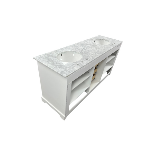 Ariel Bath Cambridge Double Bathroom Vanity with Carrara Marble Top, image 8