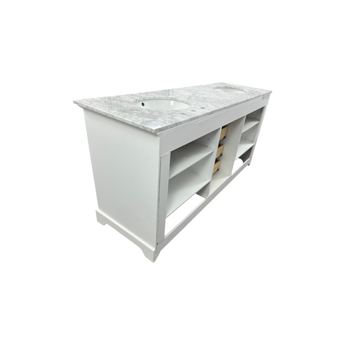 Ariel Bath Cambridge Double Bathroom Vanity with Carrara Marble Top, image 9