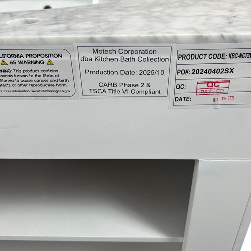 Ariel Bath Cambridge Double Bathroom Vanity with Carrara Marble Top, image 10