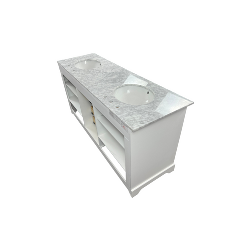 Ariel Bath Cambridge Double Bathroom Vanity with Carrara Marble Top, image 11
