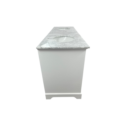 Ariel Bath Cambridge Double Bathroom Vanity with Carrara Marble Top, image 13