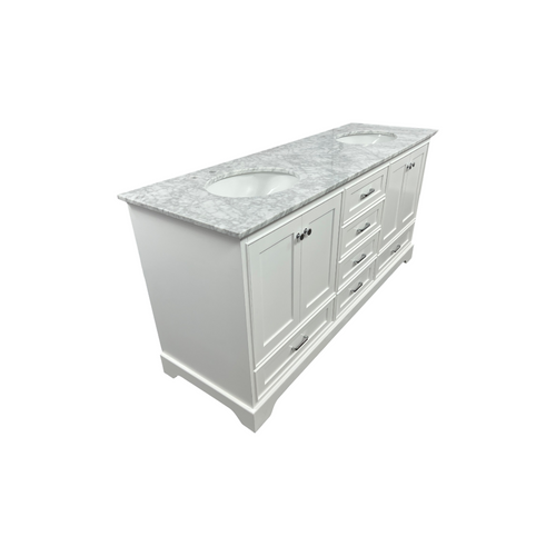 Ariel Bath Cambridge Double Bathroom Vanity with Carrara Marble Top, image 14