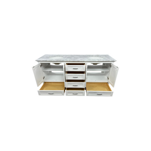Ariel Bath Cambridge Double Bathroom Vanity with Carrara Marble Top, image 16