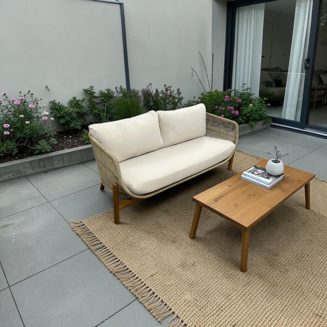 George Oliver Lyal Wood Patio Loveseat