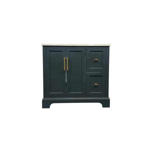 Vanity Art Vannes Single Sink Freestanding Bathroom Vanity with Engineered Marble Top, image 2