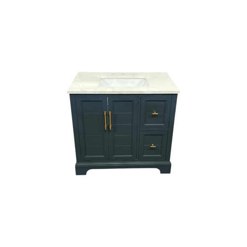 Vanity Art Vannes Single Sink Freestanding Bathroom Vanity with Engineered Marble Top, image 4