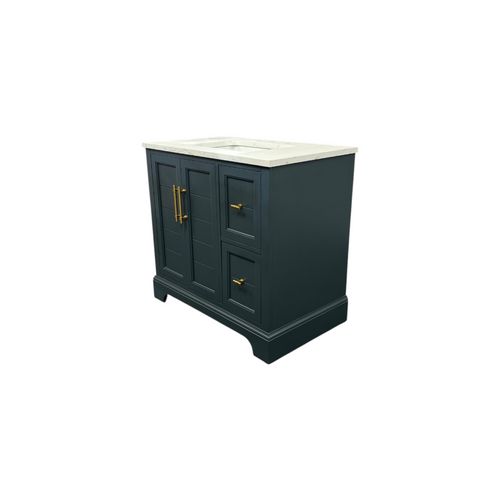 Vanity Art Vannes Single Sink Freestanding Bathroom Vanity with Engineered Marble Top, image 5
