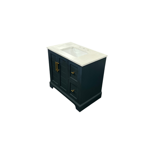 Vanity Art Vannes Single Sink Freestanding Bathroom Vanity with Engineered Marble Top, image 7