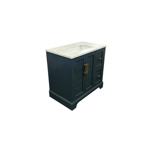 Vanity Art Vannes Single Sink Freestanding Bathroom Vanity with Engineered Marble Top, image 22