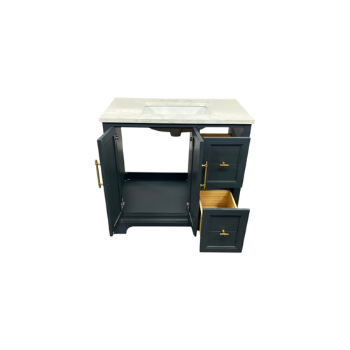 Vanity Art Vannes Single Sink Freestanding Bathroom Vanity with Engineered Marble Top, image 24