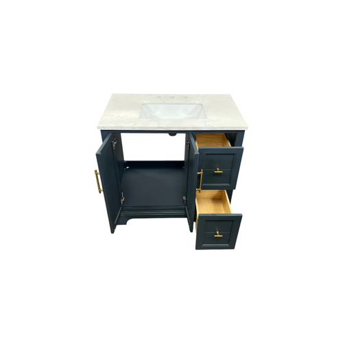 Vanity Art Vannes Single Sink Freestanding Bathroom Vanity with Engineered Marble Top, image 25