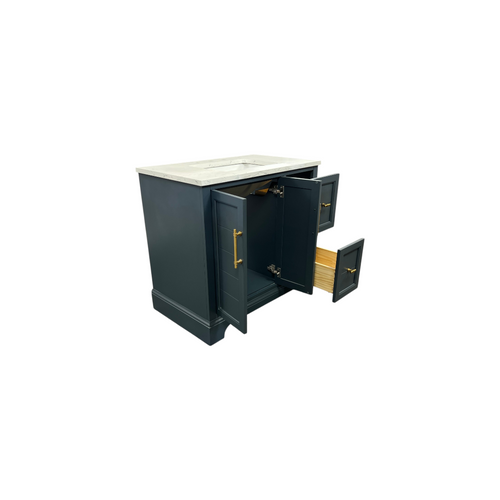 Vanity Art Vannes Single Sink Freestanding Bathroom Vanity with Engineered Marble Top, image 28