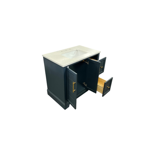 Vanity Art Vannes Single Sink Freestanding Bathroom Vanity with Engineered Marble Top, image 29