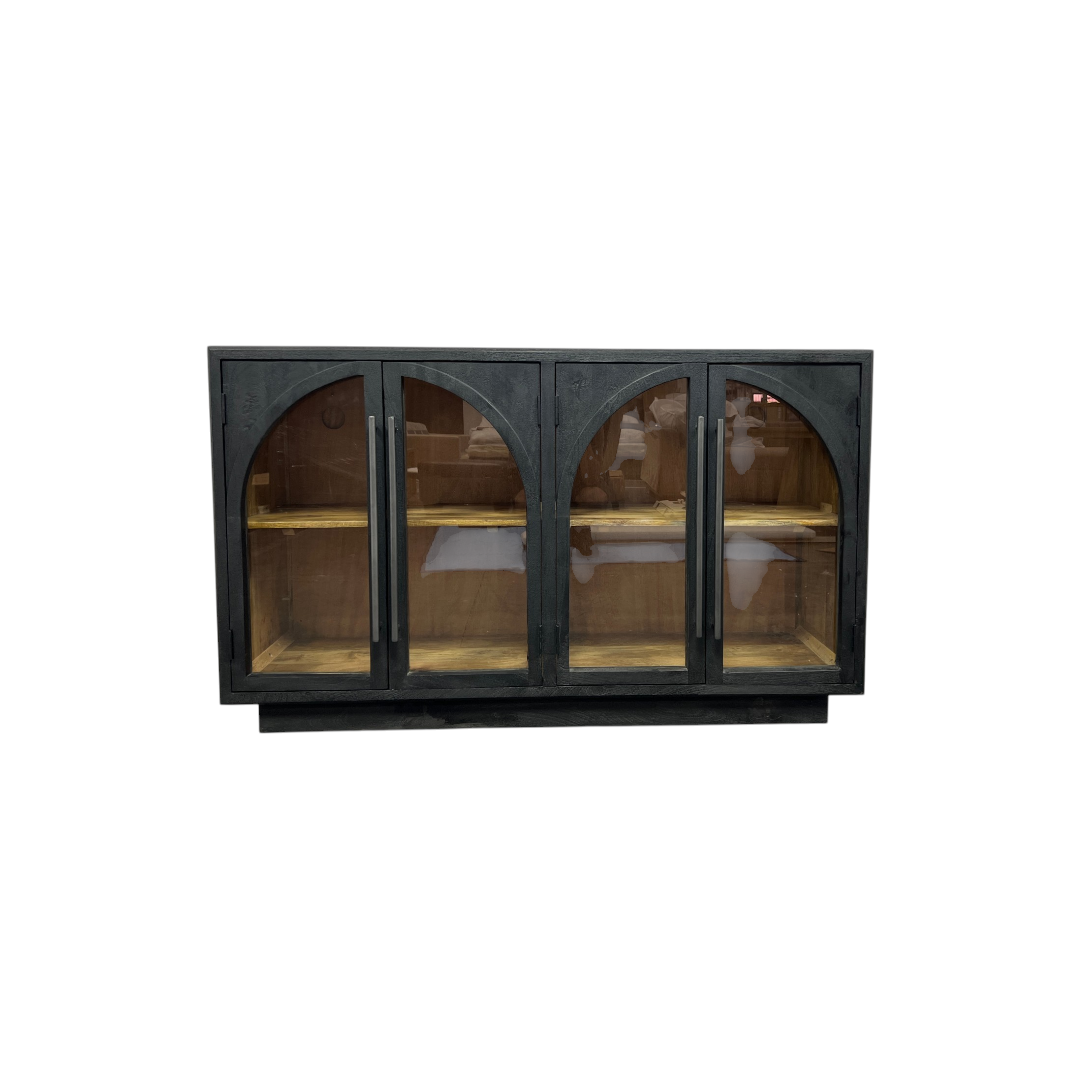 Lark Manor Arvetta Wood Four Door Sideboard With Glass
