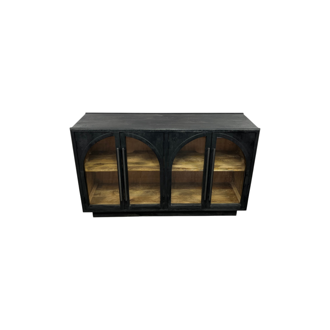 Lark Manor Arvetta Wood Four Door Sideboard With Glass