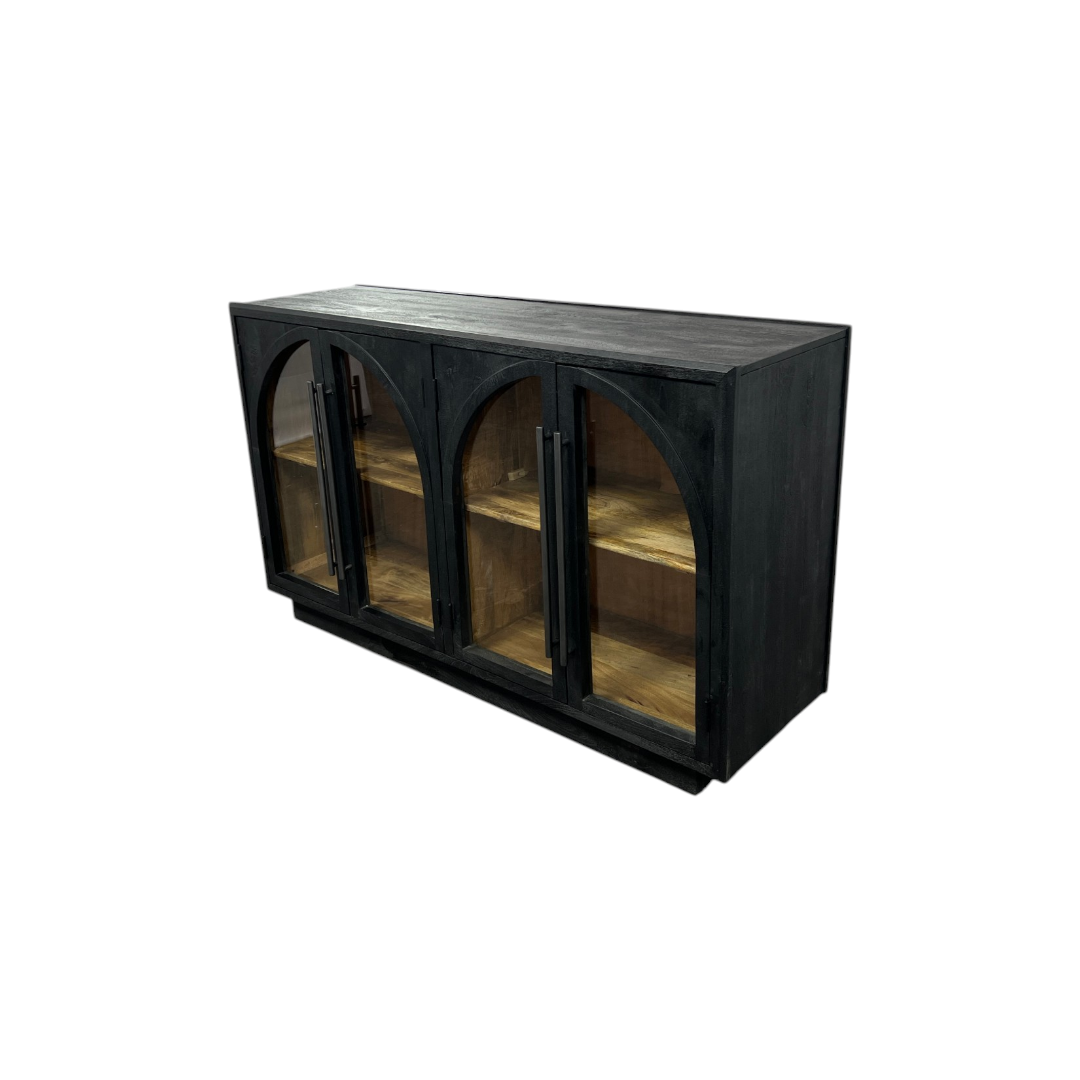 Lark Manor Arvetta Wood Four Door Sideboard With Glass