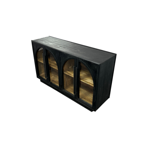 Lark Manor Arvetta Wood Four Door Sideboard With Glass, image 7