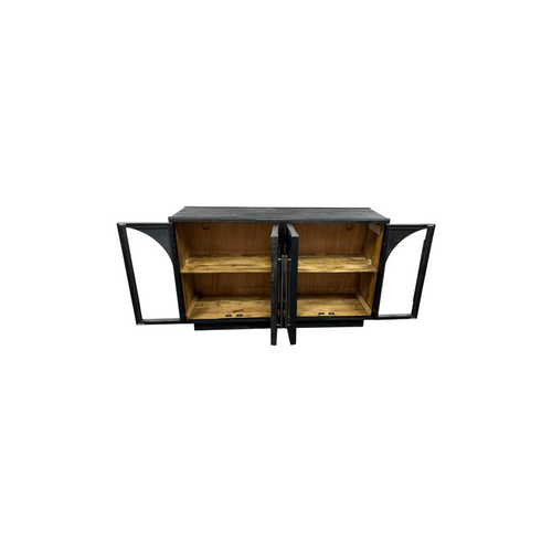 Lark Manor Arvetta Wood Four Door Sideboard With Glass, image 25
