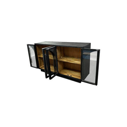 Lark Manor Arvetta Wood Four Door Sideboard With Glass, image 27