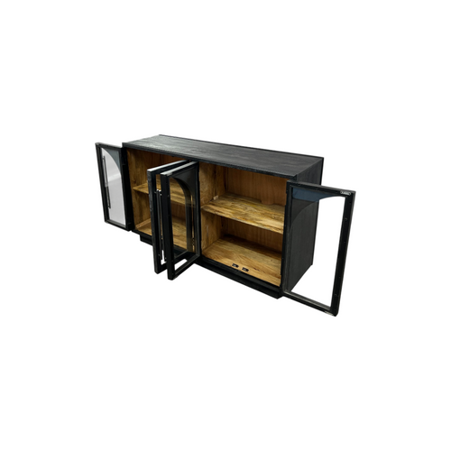 Lark Manor Arvetta Wood Four Door Sideboard With Glass, image 28