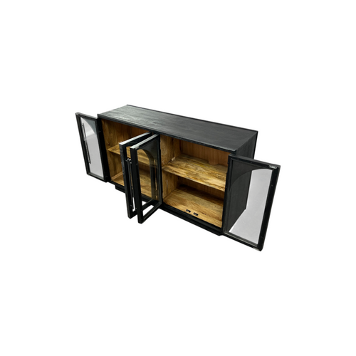 Lark Manor Arvetta Wood Four Door Sideboard With Glass, image 29