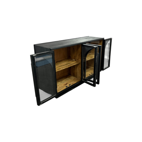 Lark Manor Arvetta Wood Four Door Sideboard With Glass, image 30