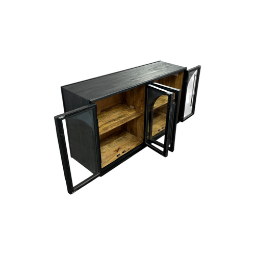 Lark Manor Arvetta Wood Four Door Sideboard With Glass, image 32