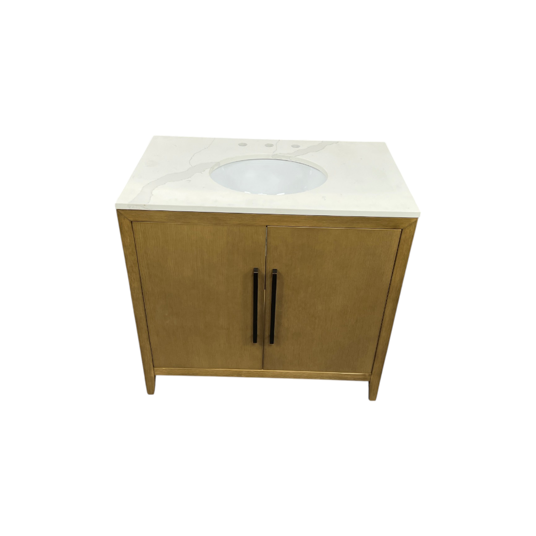 Highbury Furnishings Alsup 36'' Single Bathroom Vanity with Quartz Top