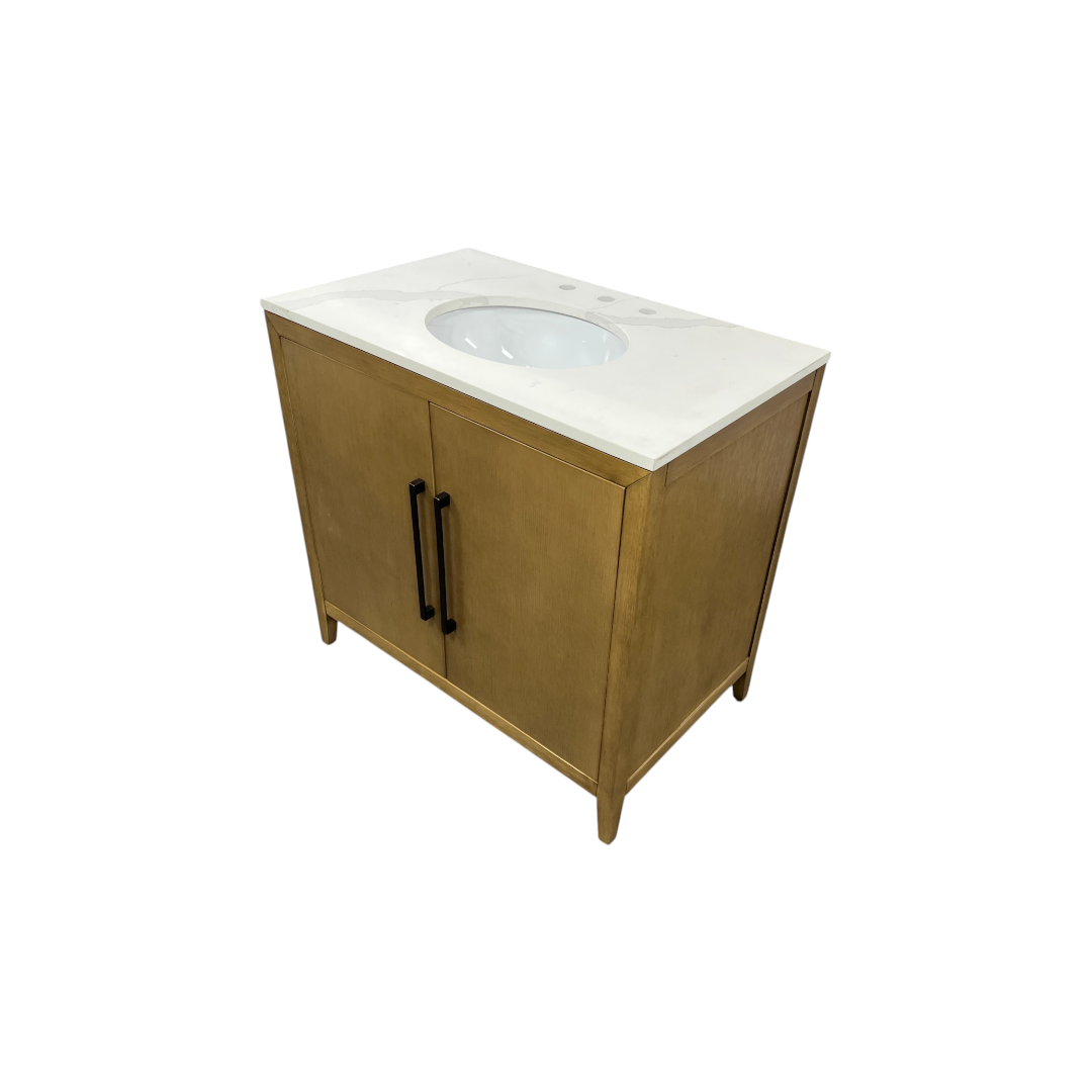 Highbury Furnishings Alsup 36'' Single Bathroom Vanity with Quartz Top