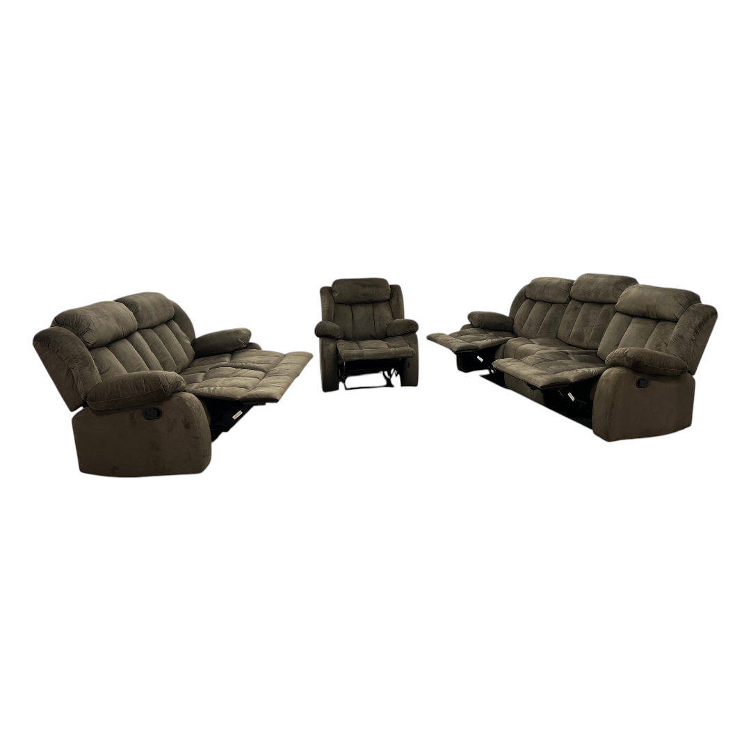 Ebern Designs Ireneo 3-Piece Stain Resistant Microfiber Manual Reclining Living Room Set