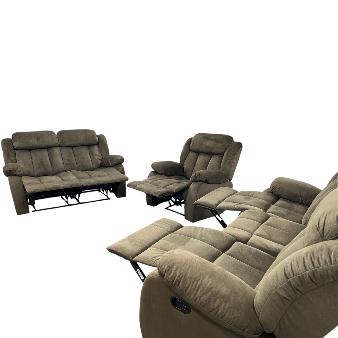Ebern Designs Ireneo 3-Piece Stain Resistant Microfiber Manual Reclining Living Room Set