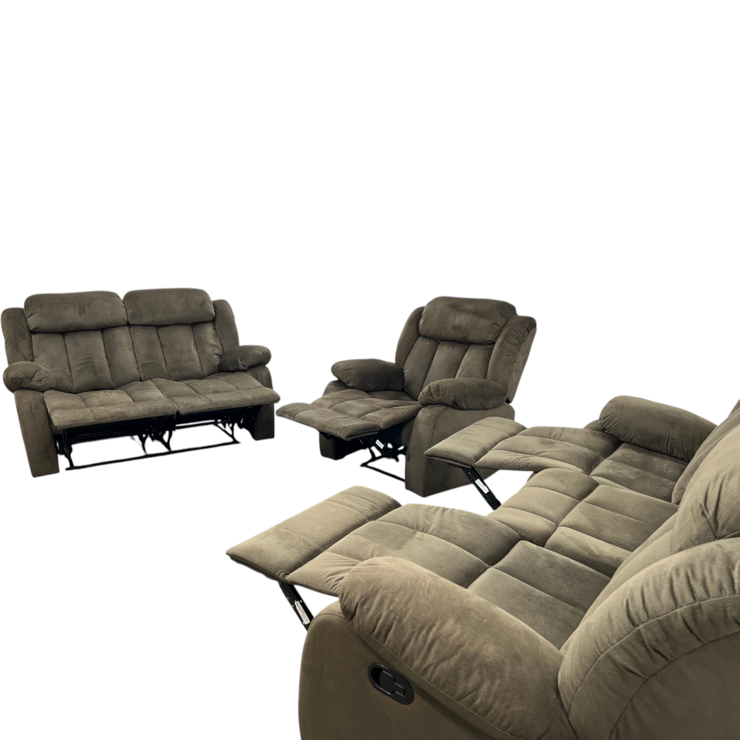 Ebern Designs Ireneo 3-Piece Stain Resistant Microfiber Manual Reclining Living Room Set