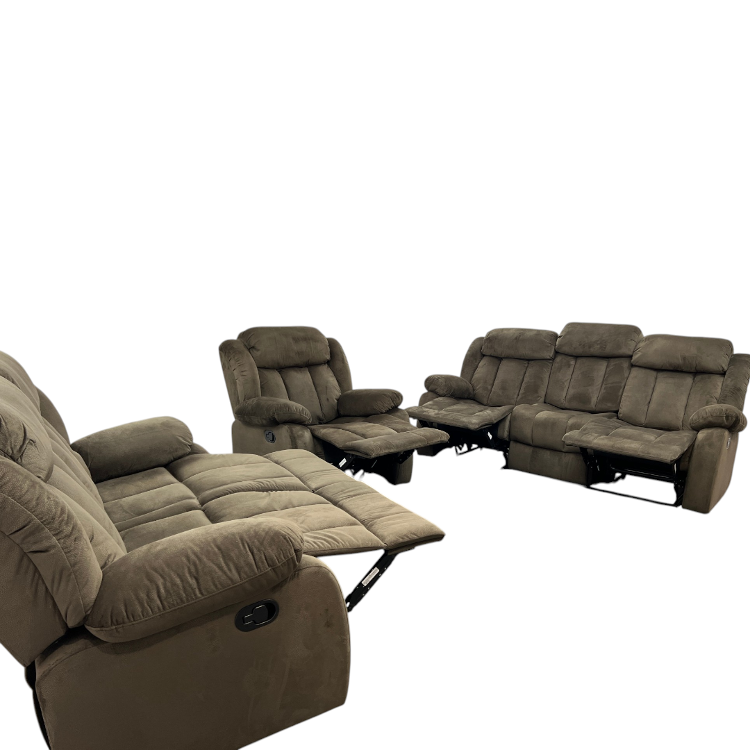 Ebern Designs Ireneo 3-Piece Stain Resistant Microfiber Manual Reclining Living Room Set