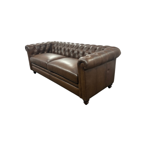 World Menagerie 80.7" Leather Sofa, Chesterfield Sofa With Rolled Arm And Solid Wood, image 5