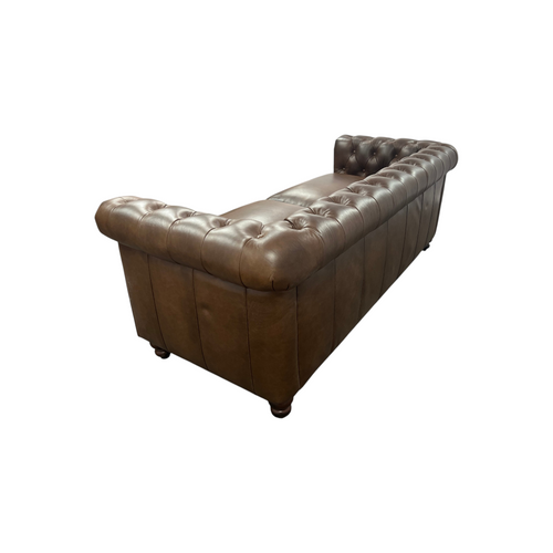World Menagerie 80.7" Leather Sofa, Chesterfield Sofa With Rolled Arm And Solid Wood, image 9