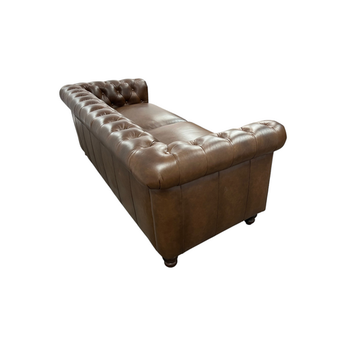 World Menagerie 80.7" Leather Sofa, Chesterfield Sofa With Rolled Arm And Solid Wood, image 12