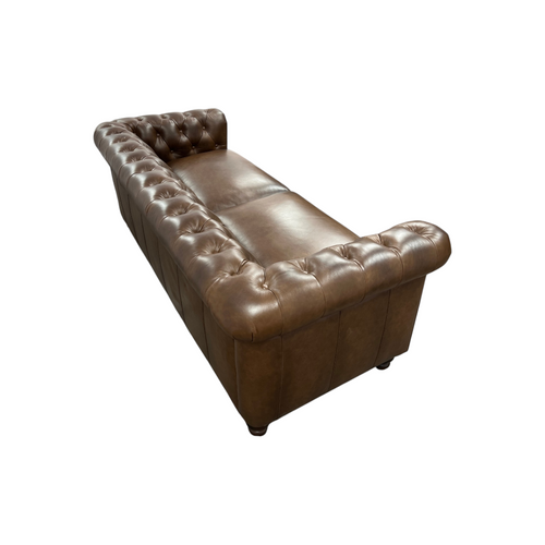 World Menagerie 80.7" Leather Sofa, Chesterfield Sofa With Rolled Arm And Solid Wood, image 13