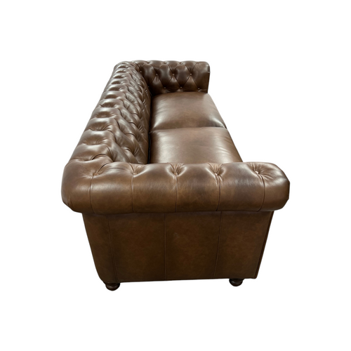World Menagerie 80.7" Leather Sofa, Chesterfield Sofa With Rolled Arm And Solid Wood, image 14