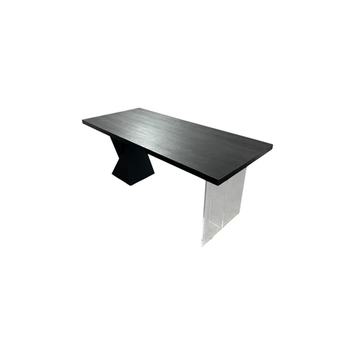Groove Interior Black Rectangular Solid Wood + Acrylic Desk, image 7