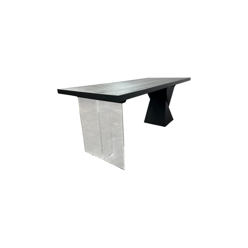 Groove Interior Black Rectangular Solid Wood + Acrylic Desk, image 8