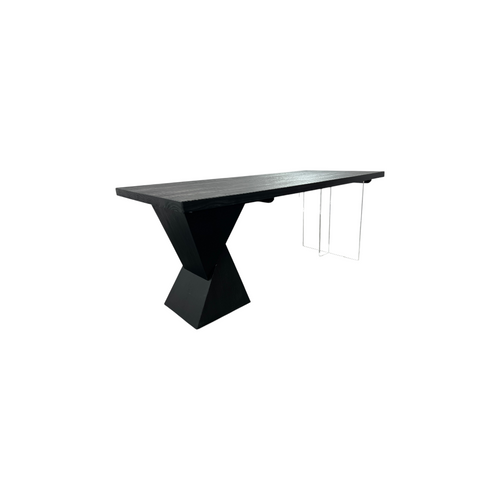 Groove Interior Black Rectangular Solid Wood + Acrylic Desk, image 16