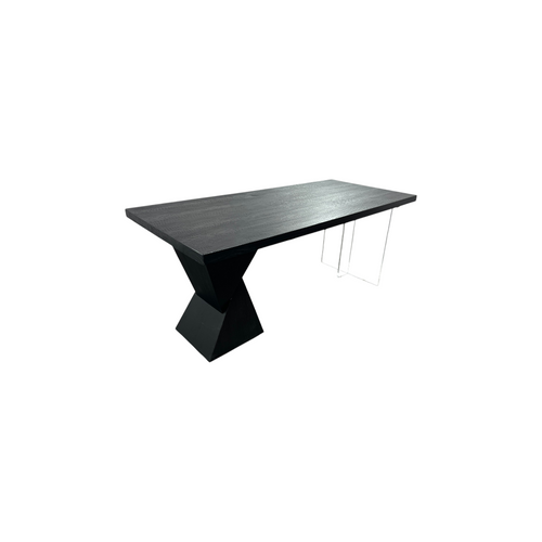 Groove Interior Black Rectangular Solid Wood + Acrylic Desk, image 17